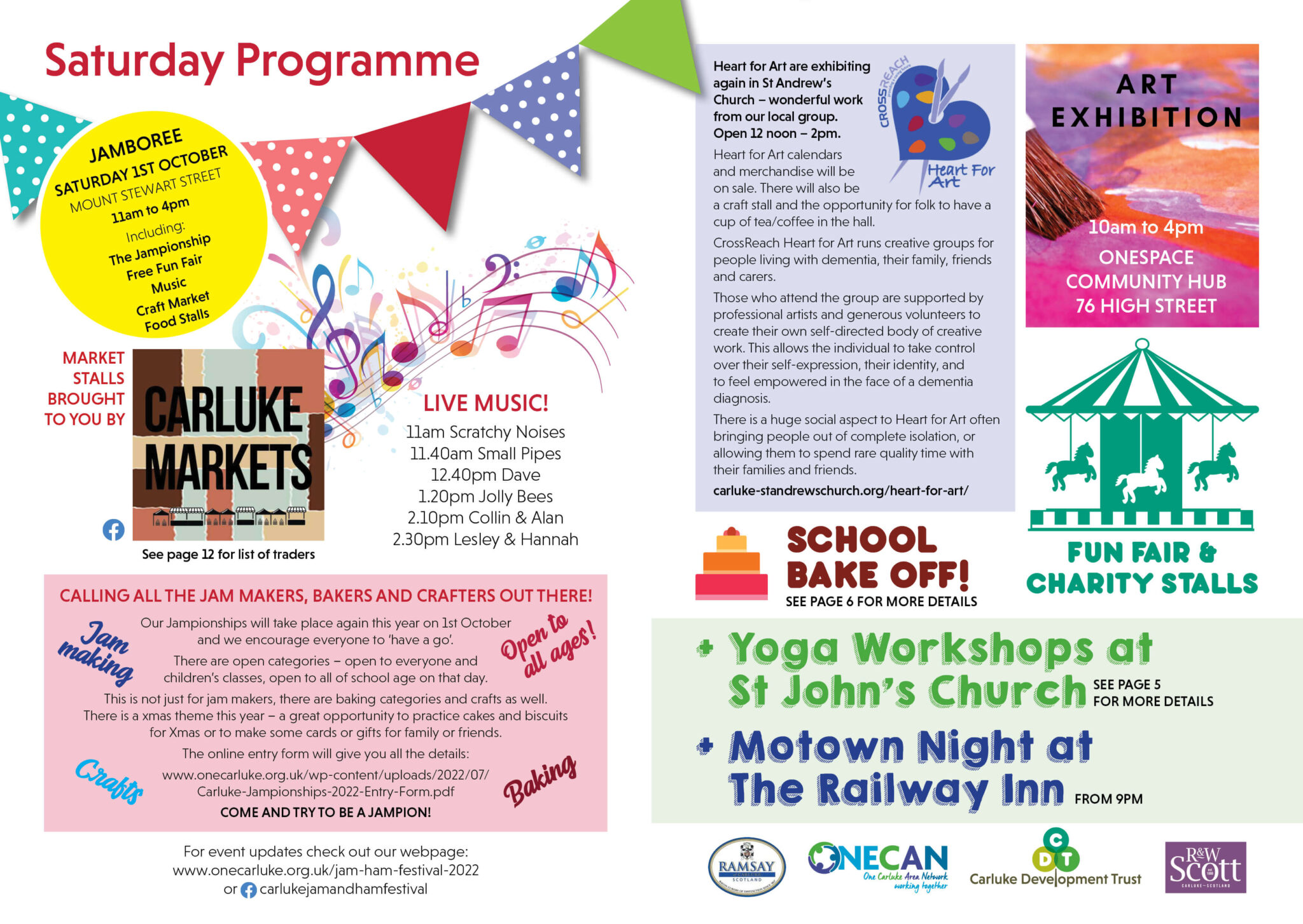 Jam and Ham 2022 Jamboree Saturday Programme Carluke Development Trust